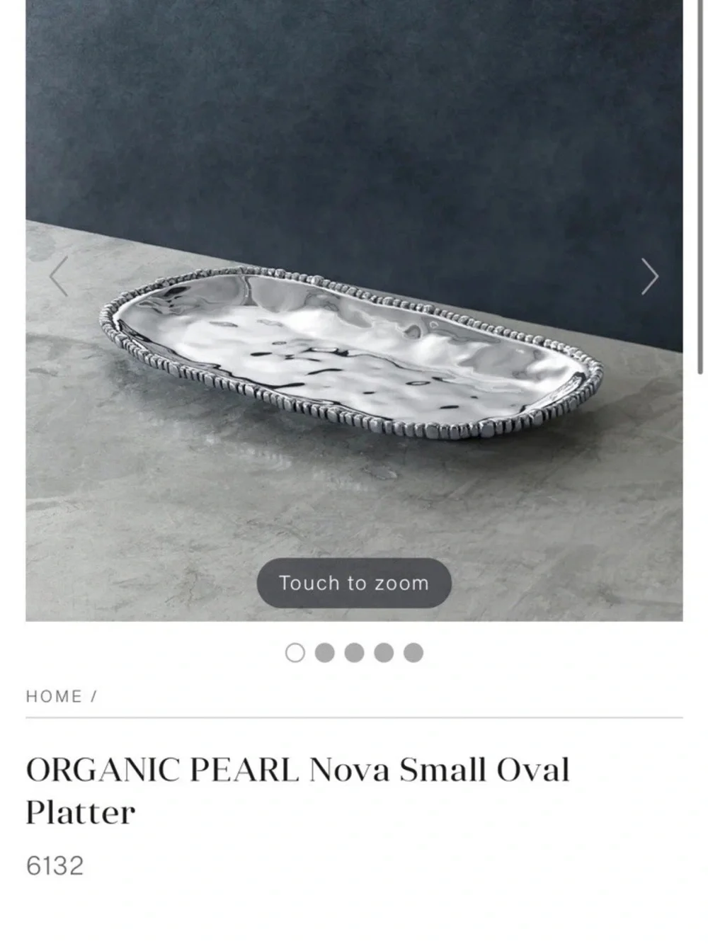 Beatriz Ball Organic Pearl Small Oval Platter- Silver